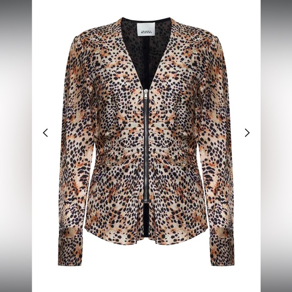 Isabel Marant Leopard Printed V-Neck Top